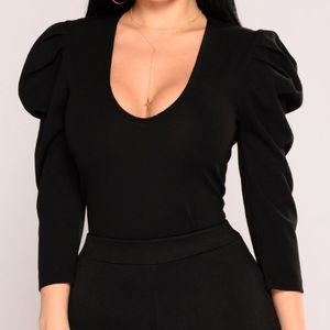 Fashion Nova Dramatic Sleeve Black Top